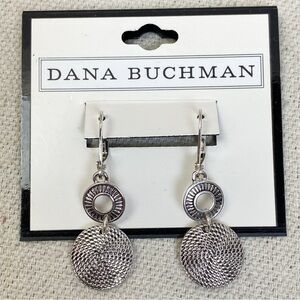 Dana Buchman silver tone lever back Dangle earrings NEW